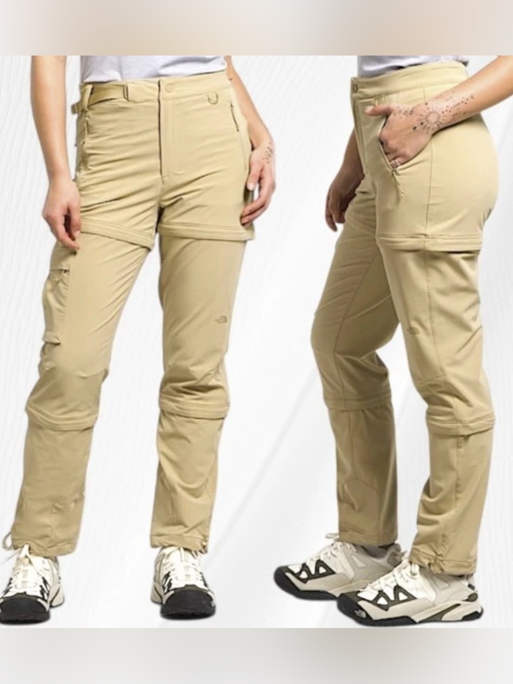 The North Face Bridgeway Zip-Off 3 In 1 Pants Khaki Stone Size 10 FlashDry